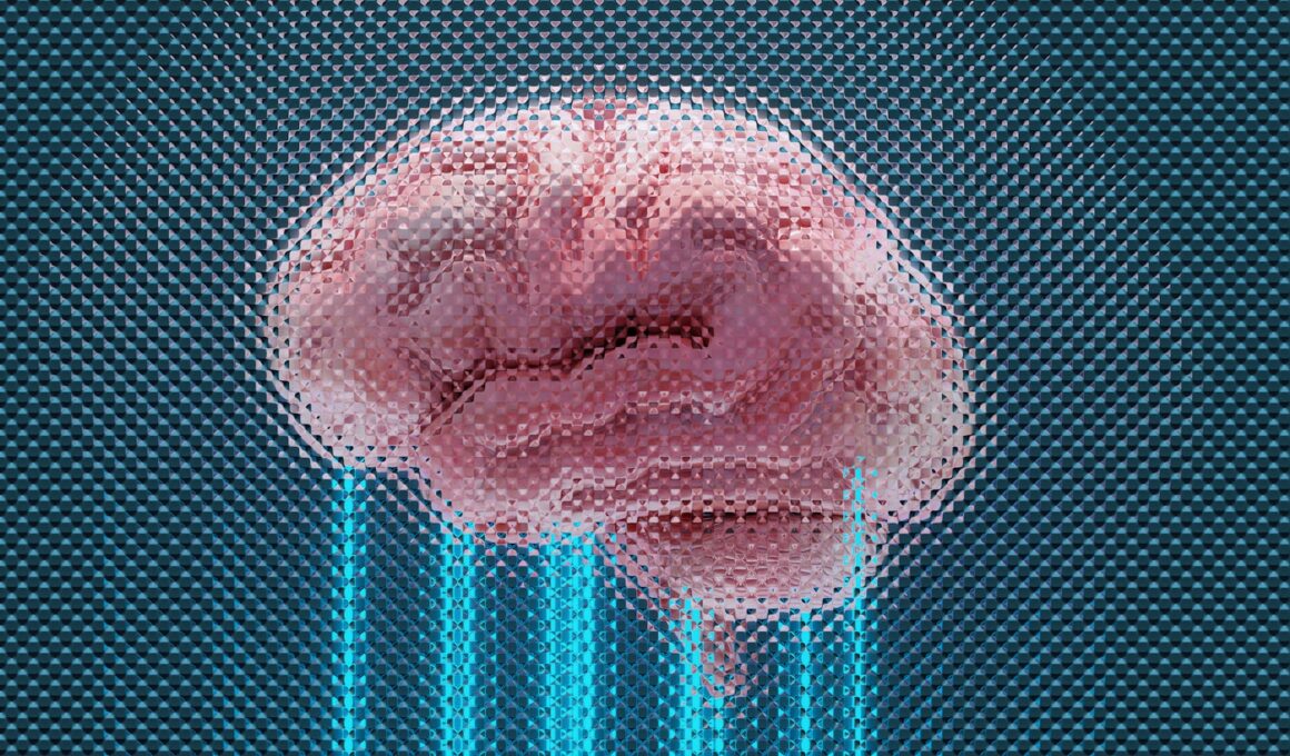 A brain displayed with glowing blue lines.