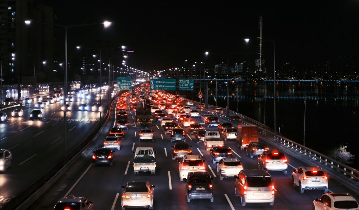 cars on road during night time