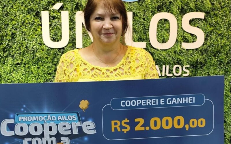 Lúcia de Almeida, de Florianópolis, já recebeu seu prêmio. Foto: Divulgação