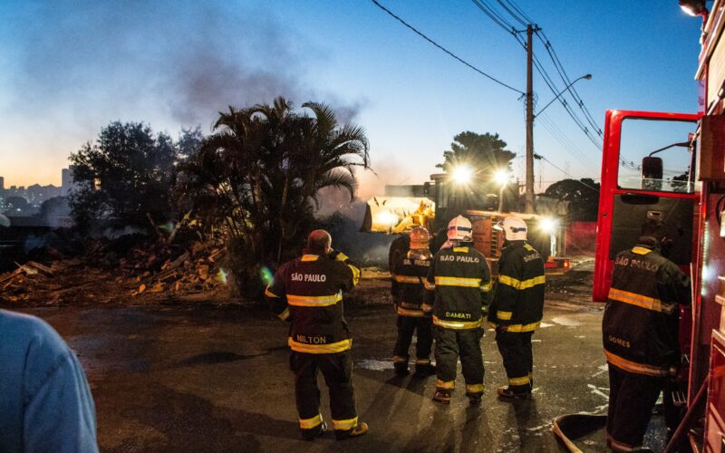 fireman standing near trees and vehicle