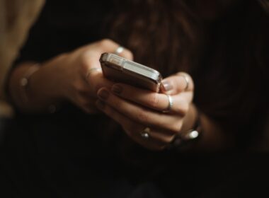 person using smartphone