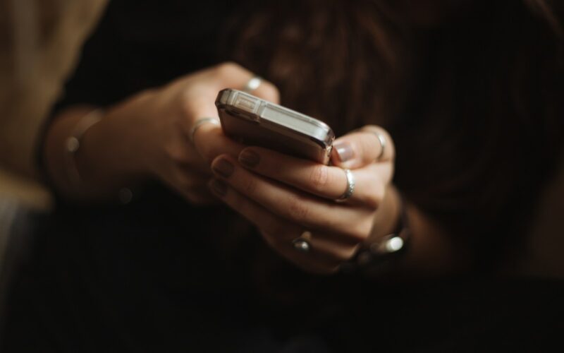 person using smartphone