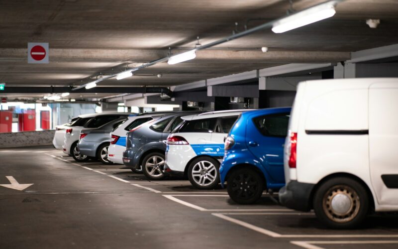 cars parked in parking lot