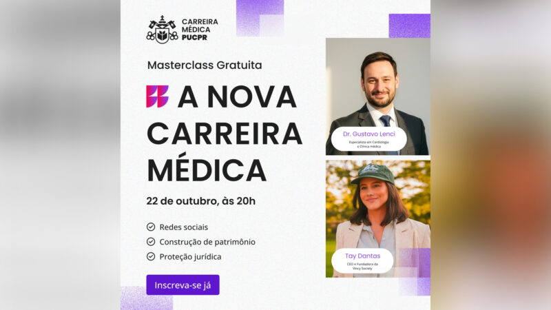 Divulgação_PUCPR PUCPR realiza MasterClass gratuita sobre as novas competências da carreira médica