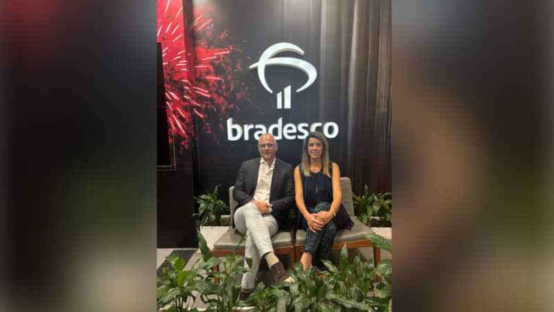 Ricardo Roman Jr, Co-CEO da Interamerican Network e Andréia Fontelles, Superintendente Executiva de Cartões do Banco Bradesco