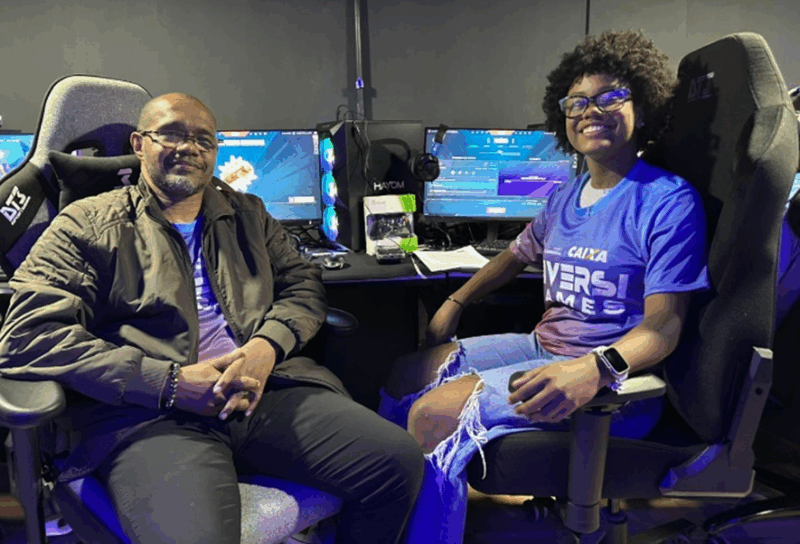 Ibece Silva e sua filha Ingrid, incluídos pelo DiversiGames / Foto: CAIXA/Divulgação