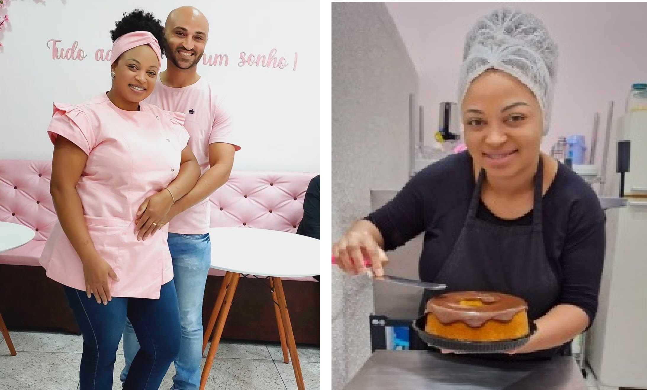 Dayane faz os bolos e o marido é o responsável pelo financeiro da loja